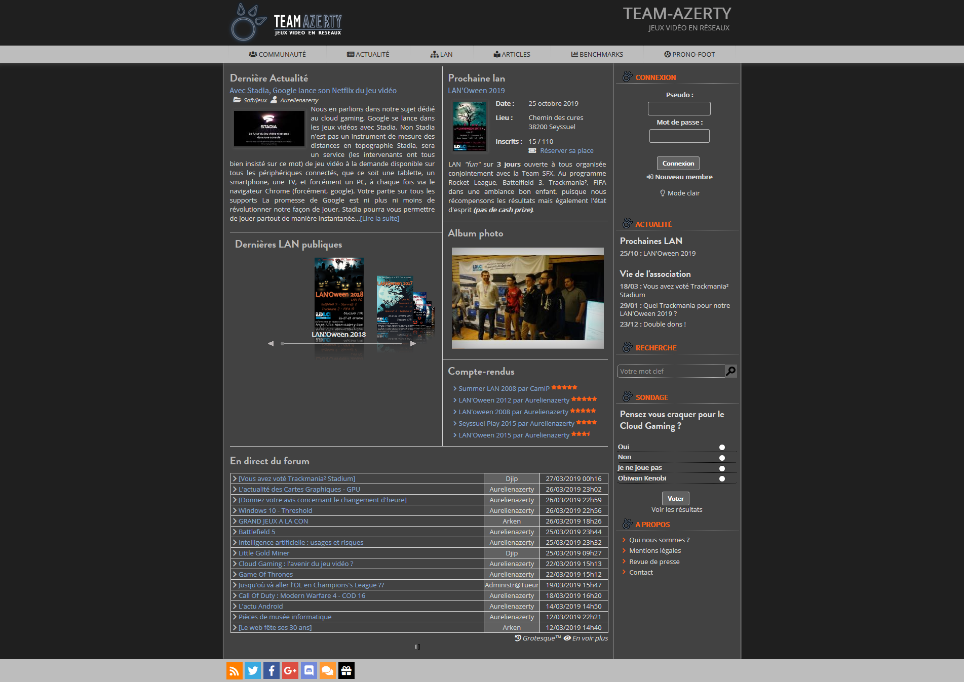 Le Site en Dark mode