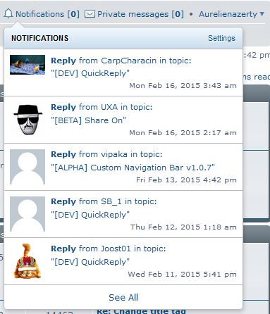 Les notifications sur le forum