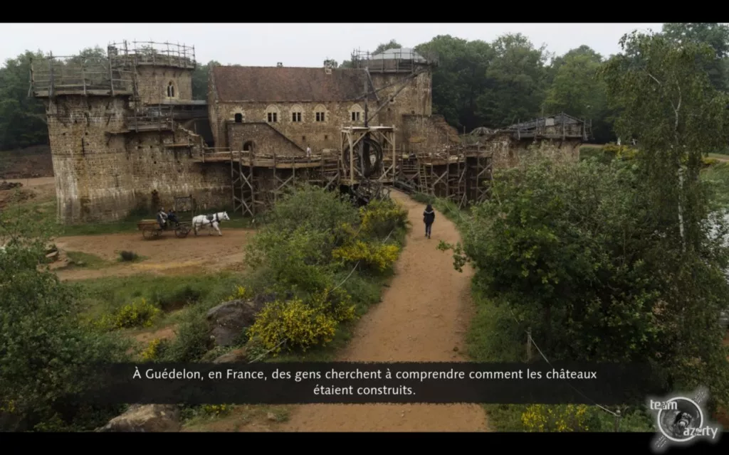 La construction de châteaux.