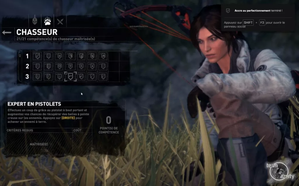 Les compétences pour Rise of the Tomb Raider