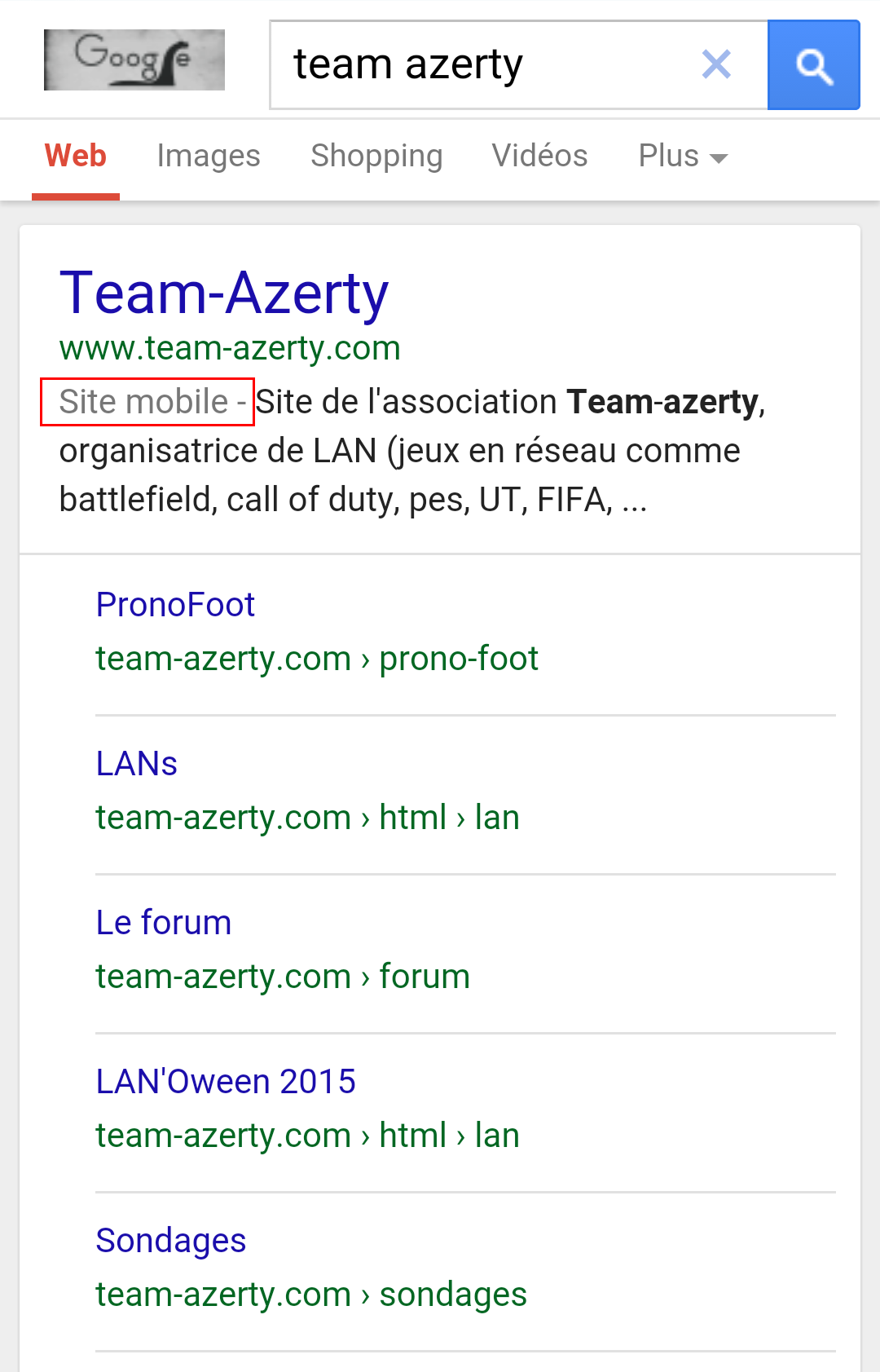 Résultat Google Résultat Google