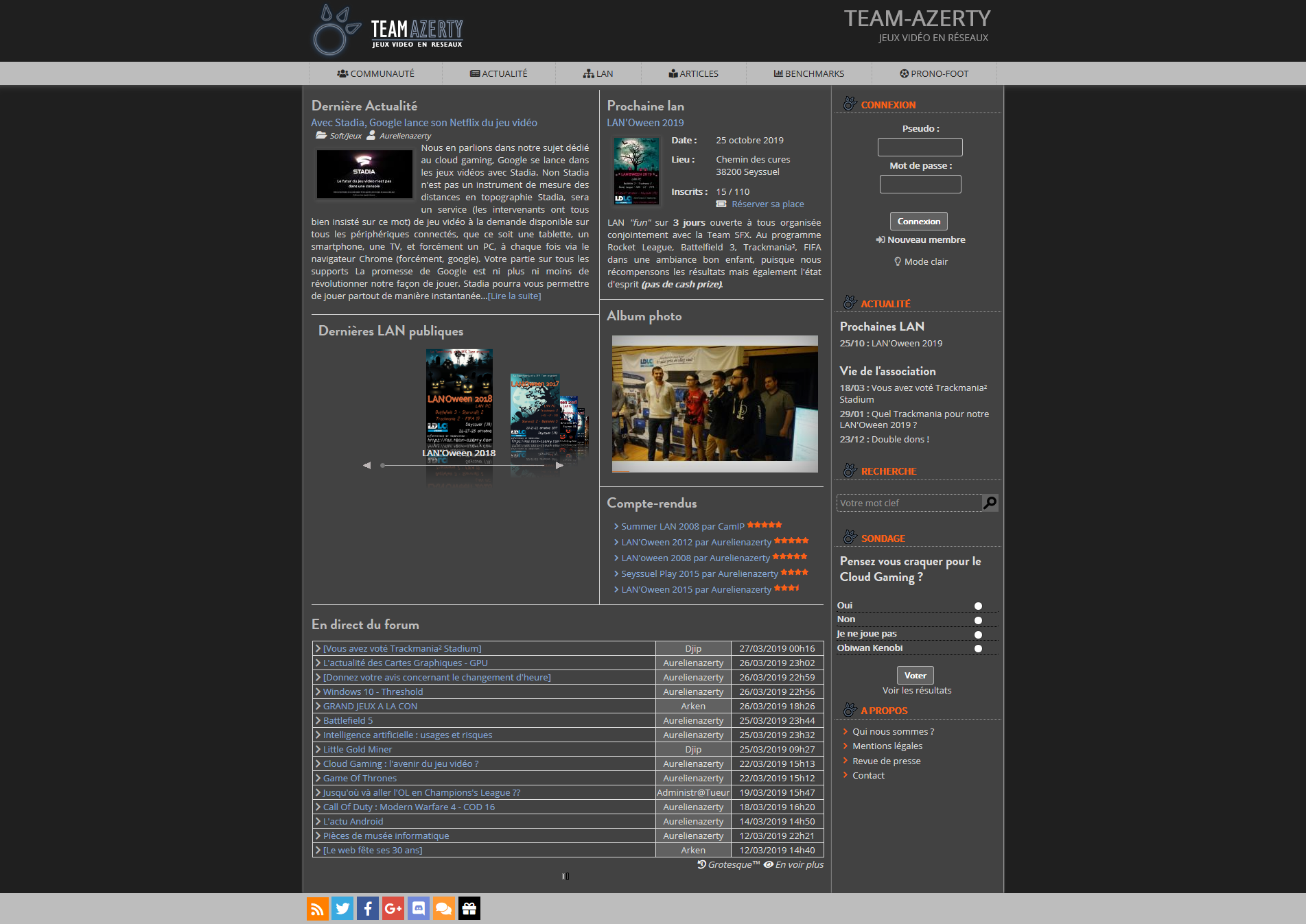 Le Site en Dark mode Le Site en Dark mode