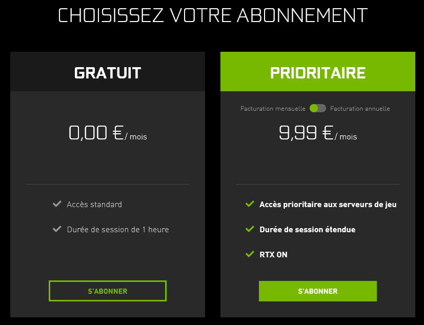 Les abonnements Les abonnements